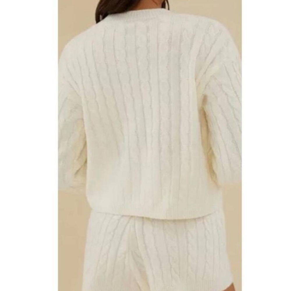 Rachel Parcell Cable Knit Sweater Button Up NWT